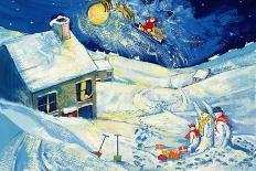 Snowman Family Christmas-David Cooke-Giclee Print
