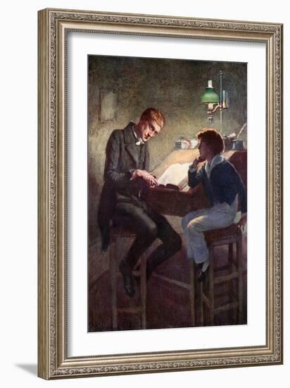 David Copperfield and Uriah Heep (Colour Litho)-Harold Copping-Framed Giclee Print