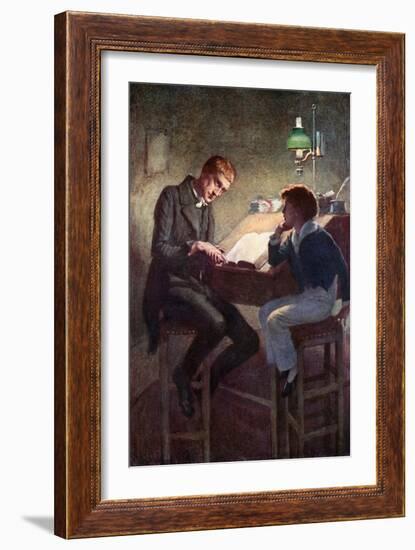 David Copperfield and Uriah Heep (Colour Litho)-Harold Copping-Framed Giclee Print