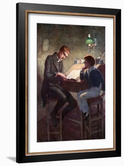 David Copperfield and Uriah Heep (Colour Litho)-Harold Copping-Framed Giclee Print