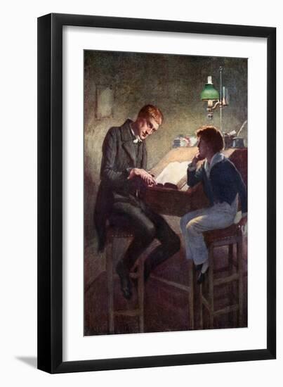 David Copperfield and Uriah Heep (Colour Litho)-Harold Copping-Framed Giclee Print