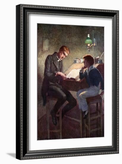 David Copperfield and Uriah Heep (Colour Litho)-Harold Copping-Framed Giclee Print