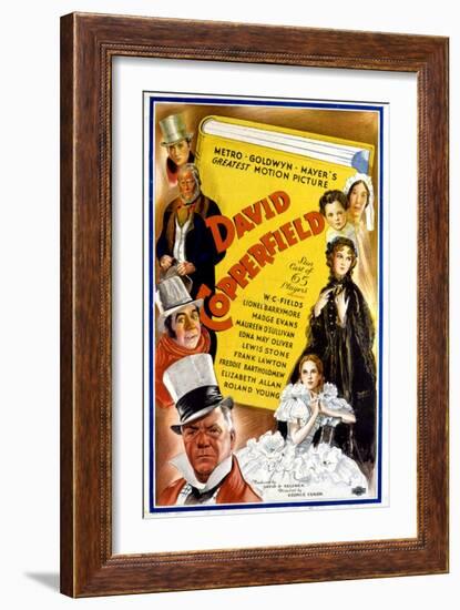 David Copperfield, W.C. Fields, Freddie Bartholomew, 1935-null-Framed Art Print