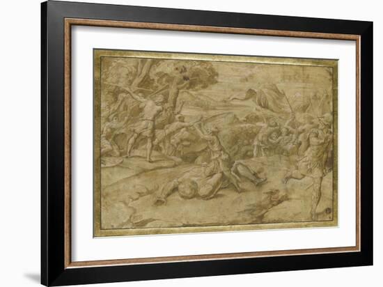 David coupant la tête de Goliath-Raffaello Sanzio-Framed Giclee Print