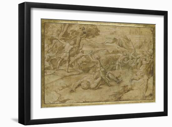 David coupant la tête de Goliath-Raffaello Sanzio-Framed Giclee Print