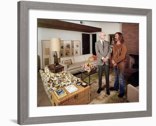 David Crosby Standing with Father Floyd in Father's House-John Olson-Framed Premium Photographic Print