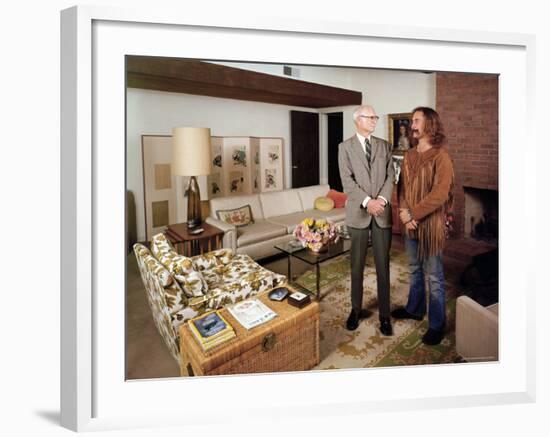 David Crosby Standing with Father Floyd in Father's House-John Olson-Framed Premium Photographic Print