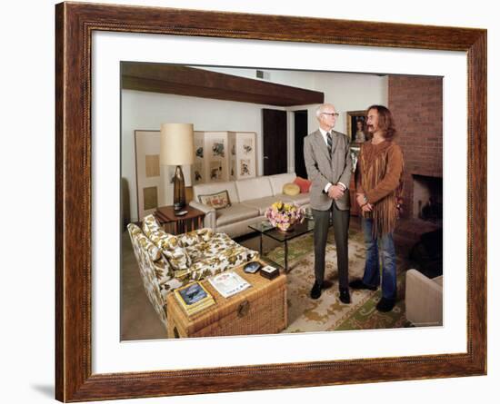 David Crosby Standing with Father Floyd in Father's House-John Olson-Framed Premium Photographic Print