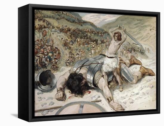 David Cuts off the Head of Goliath-James Tissot-Framed Premier Image Canvas