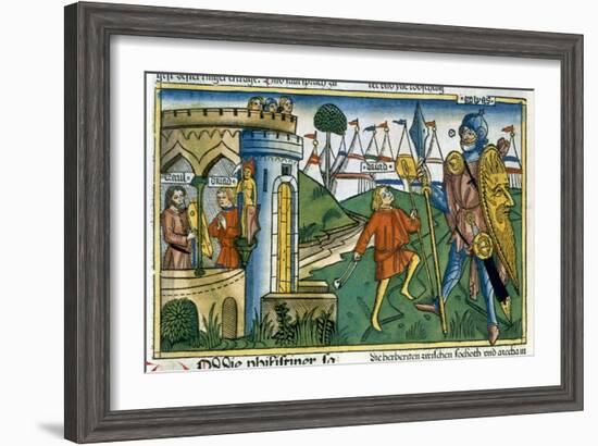 David defeats Goliath and meets Saul-Unknown-Framed Giclee Print