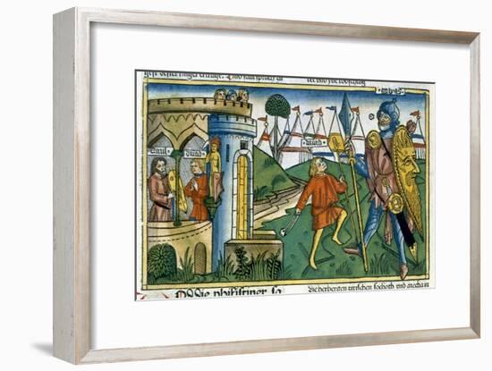 David defeats Goliath and meets Saul-Unknown-Framed Giclee Print