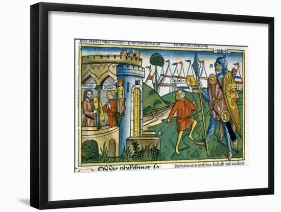 David defeats Goliath and meets Saul-Unknown-Framed Giclee Print