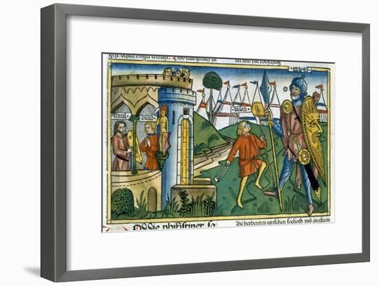 David defeats Goliath and meets Saul-Unknown-Framed Giclee Print