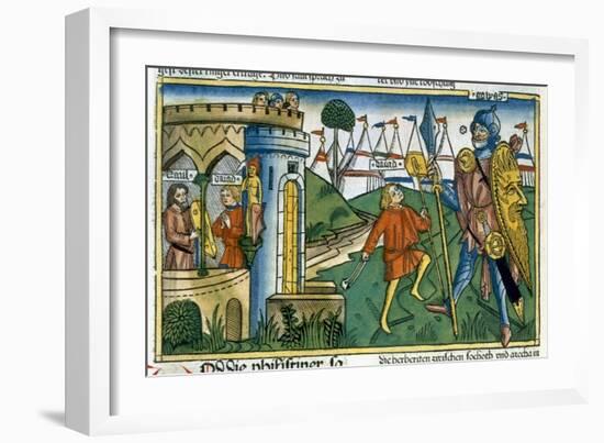 David defeats Goliath and meets Saul-Unknown-Framed Giclee Print