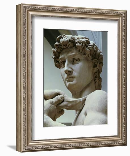 David, Detail of the Head, 1504-Michelangelo Buonarroti-Framed Giclee Print