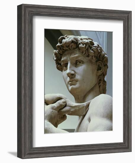 David, Detail of the Head, 1504-Michelangelo Buonarroti-Framed Giclee Print