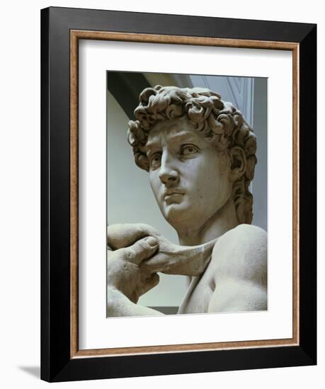 David, Detail of the Head, 1504-Michelangelo Buonarroti-Framed Giclee Print