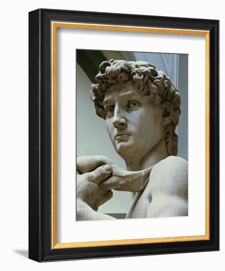 David, Detail of the Head, 1504-Michelangelo Buonarroti-Framed Giclee Print