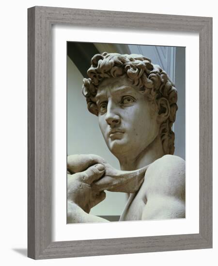 David, Detail of the Head, 1504-Michelangelo Buonarroti-Framed Giclee Print