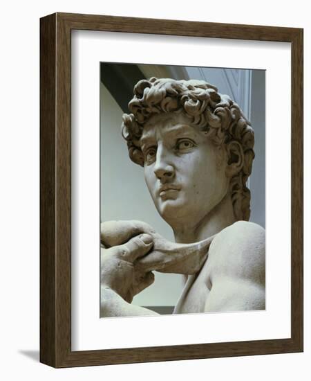 David, Detail of the Head, 1504-Michelangelo Buonarroti-Framed Premium Giclee Print