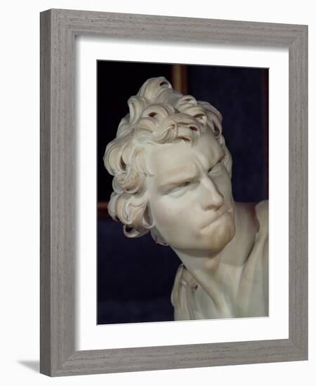 David, Detail of the Head, 1623-23-Giovanni Lorenzo Bernini-Framed Giclee Print