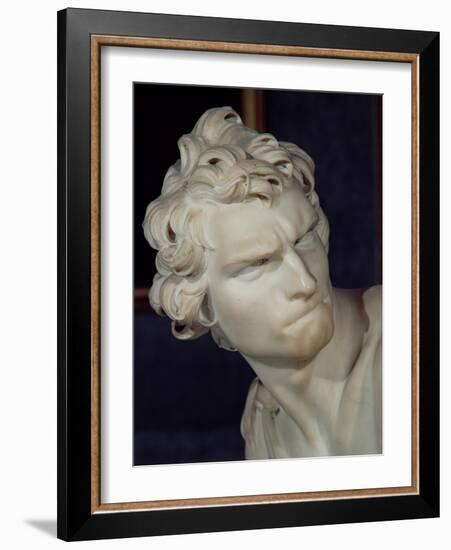 David, Detail of the Head, 1623-23-Giovanni Lorenzo Bernini-Framed Giclee Print