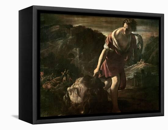 David Dragging Goliath's Head-Giovanni Lanfranco-Framed Premier Image Canvas