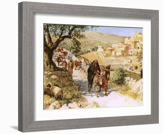 David, Fleeing from Jerusalem, Is Cursed by Shimei-William Brassey Hole-Framed Giclee Print