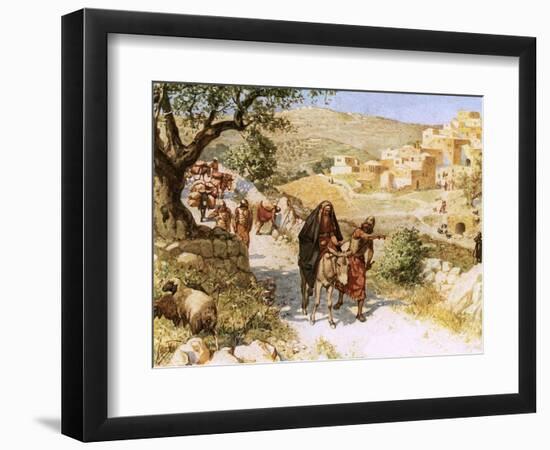 David, Fleeing from Jerusalem, Is Cursed by Shimei-William Brassey Hole-Framed Giclee Print