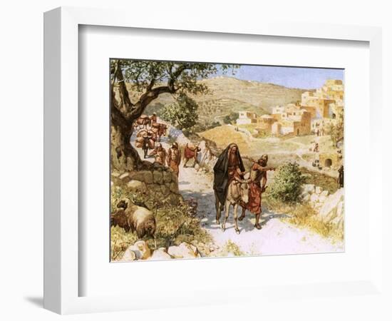 David, Fleeing from Jerusalem, Is Cursed by Shimei-William Brassey Hole-Framed Giclee Print