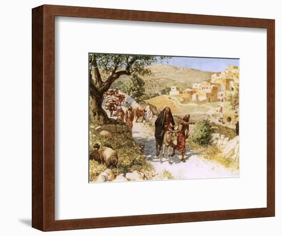 David, Fleeing from Jerusalem, Is Cursed by Shimei-William Brassey Hole-Framed Premium Giclee Print