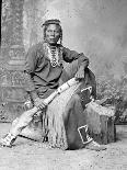 Red Cloud, Dakota Chief, Wearing a Headdress, 1880s-David Frances Barry-Premium Photographic Print