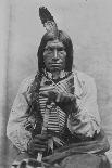 Red Cloud, Dakota Chief, Wearing a Headdress, 1880s-David Frances Barry-Framed Premier Image Canvas