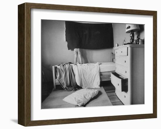 David Hoover Exploring World Outside His Bedroom Window-Allan Grant-Framed Photographic Print