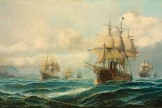 Vice-Admiral Phipps Hornby's Squadron Steaming Through the Dardanelles on Passage to…-David James-Giclee Print