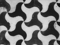 Close-Up of Ceramic Black and White Tile Pinwheel Mosaic in Alhambra, 13th Century Moorish Palace-David Lees-Photographic Print