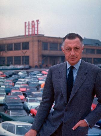 President of Fiat Gianni Agnelli Standing with Cars and Fiat Factory in  Background' Premium Photographic Print - David Lees 