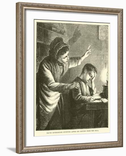 David Livingstone Studying after His Return from the Mill-null-Framed Giclee Print