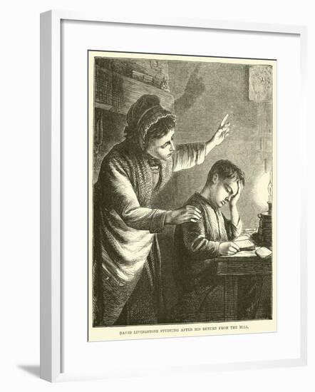David Livingstone Studying after His Return from the Mill-null-Framed Giclee Print
