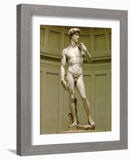 David. Marble statue (after 1501).-Michelangelo Buonarroti-Framed Giclee Print