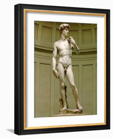 David. Marble statue (after 1501).-Michelangelo Buonarroti-Framed Giclee Print