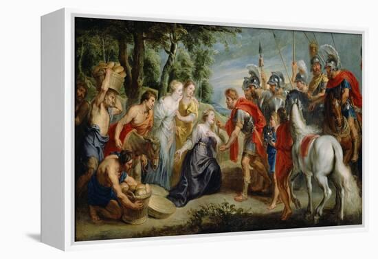 David Meeting Abigail, c.1620-5-Peter Paul Rubens-Framed Premier Image Canvas