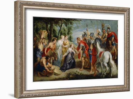 David Meeting Abigail, c.1620-5-Peter Paul Rubens-Framed Giclee Print