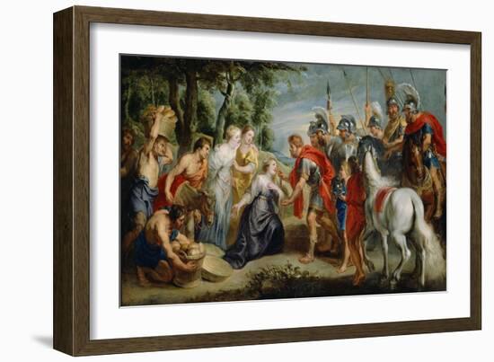 David Meeting Abigail, c.1620-5-Peter Paul Rubens-Framed Giclee Print
