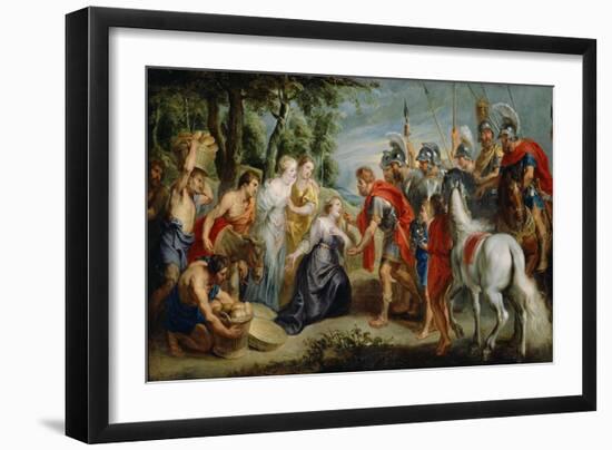 David Meeting Abigail, c.1620-5-Peter Paul Rubens-Framed Giclee Print