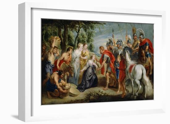 David Meeting Abigail, c.1620-5-Peter Paul Rubens-Framed Giclee Print