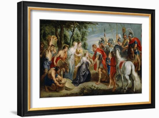 David Meeting Abigail, c.1620-5-Peter Paul Rubens-Framed Giclee Print