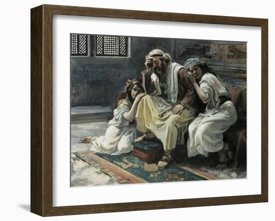 David Mourns His Son Ammon-James Jacques Joseph Tissot-Framed Giclee Print
