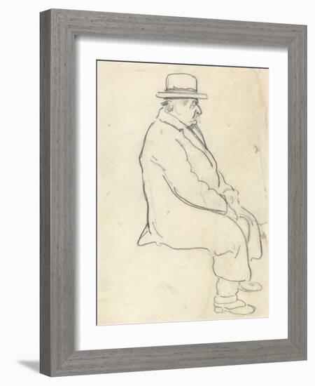 David of Cambridge (Graphite on Paper)-William Nicholson-Framed Giclee Print