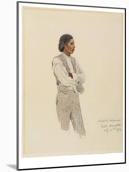 David Pharohh, the Last of the Montauks, 1874 (W/C, Gouache & Charcoal on Paper)-Winslow Homer-Mounted Giclee Print